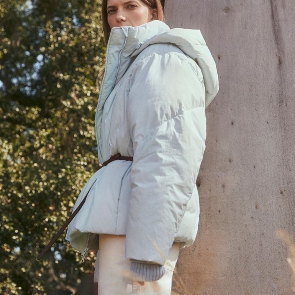Vince | Puffer Jacket Pale Glacier Blue Hooded Down Zip‎